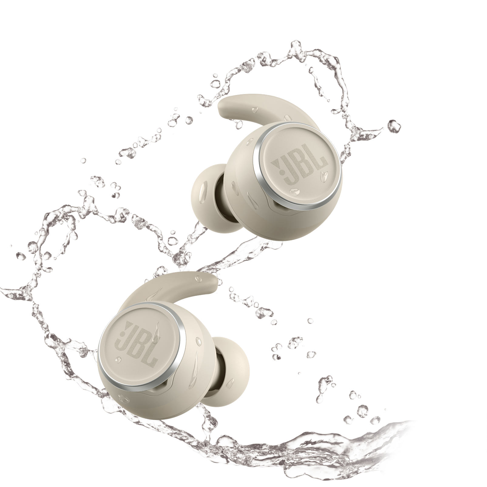 JBL Reflect Mini NC - White - Waterproof true wireless Noise Cancelling sport earbuds - Front